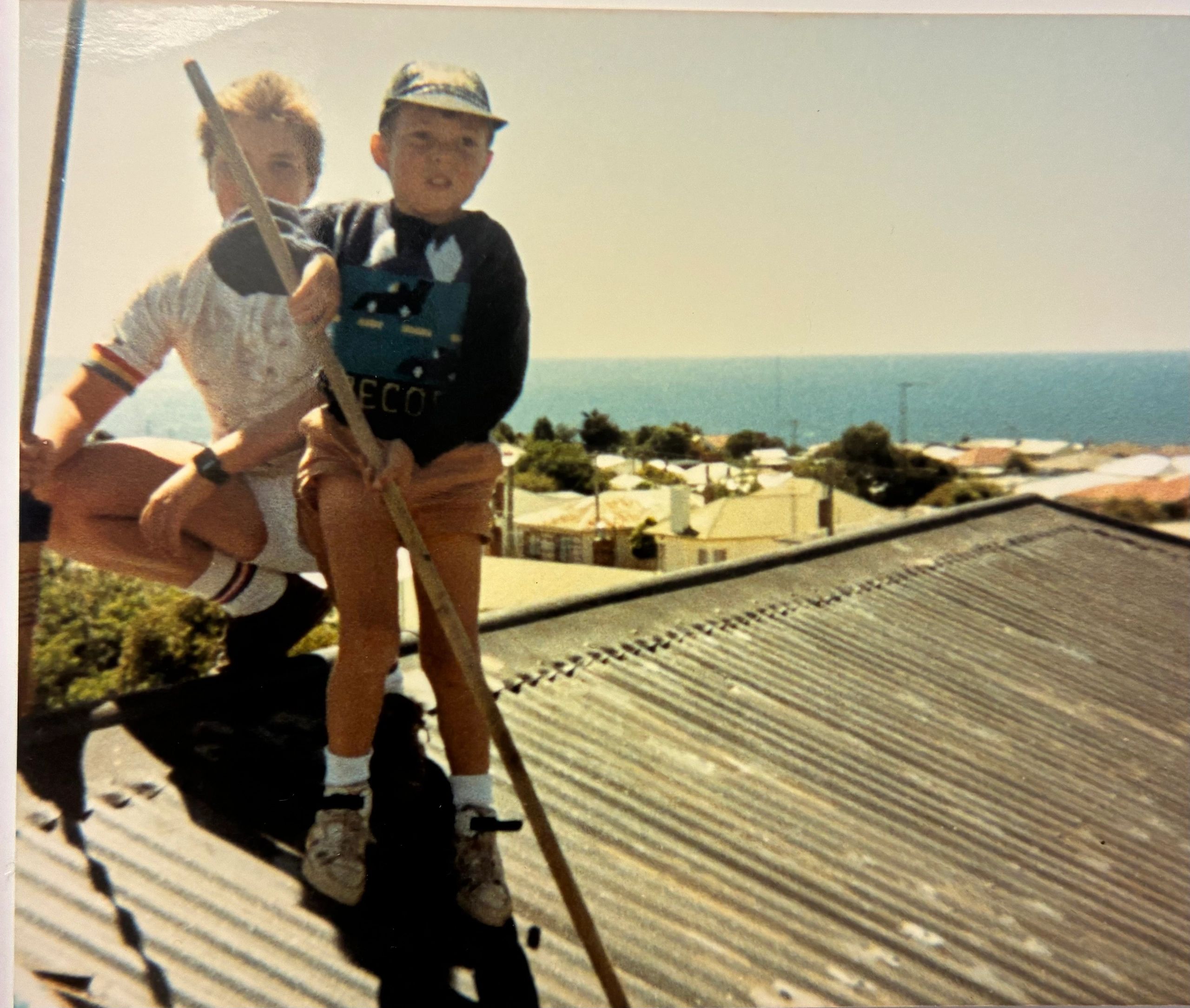 Tom's family at work in 1989 — a nostalgic look at our roofing heritage