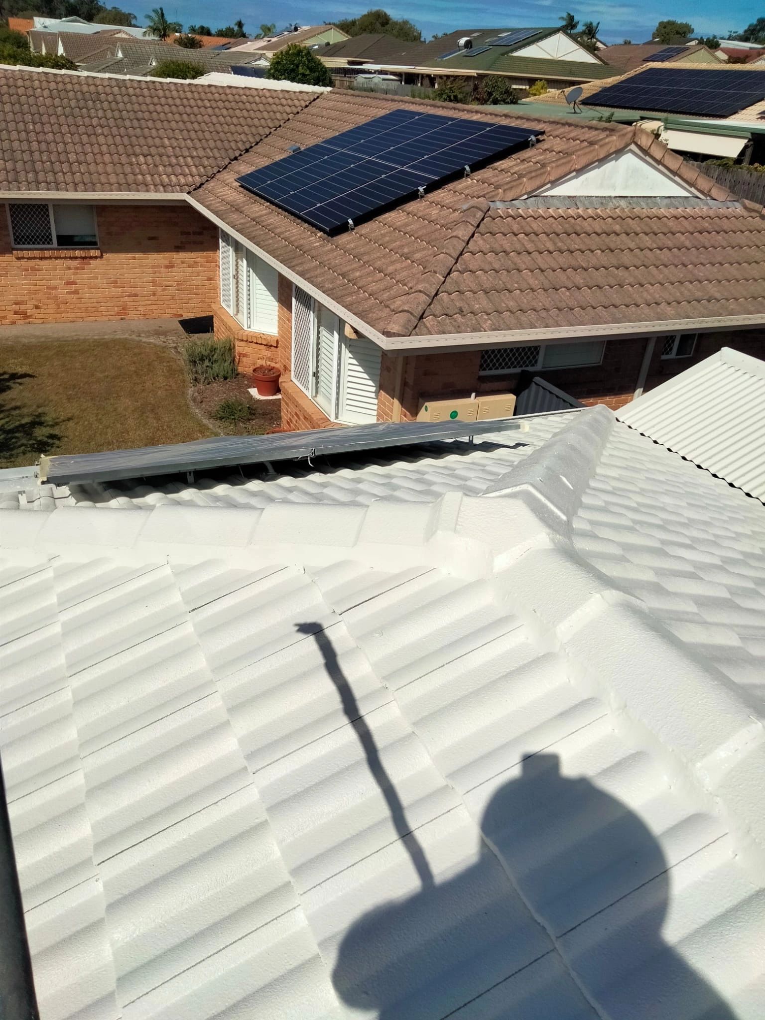 Aerial view of residential roof